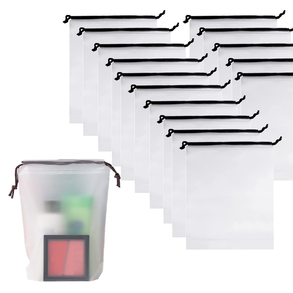 YJDEWohovv15 Pcs Drawstring Storage Bags Reusable Travel Clothes Bag Luggage Waterproof Organiser Pouches Travel Accessories for Shoe Clothes Cosmetics