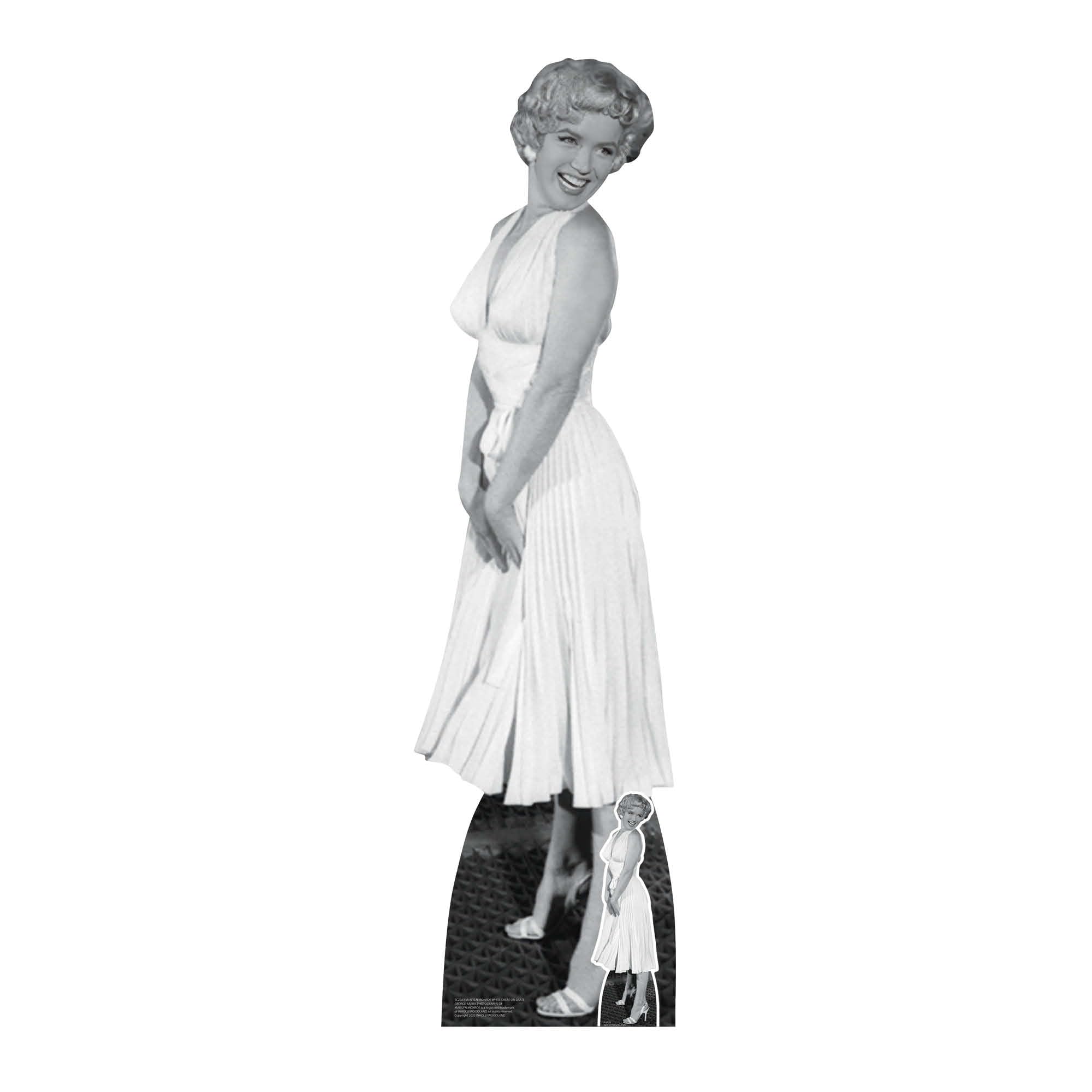 Star Cutouts SC2383 Marilyn Monroe White Ivory Cocktail Dress Cardboard Cutout – Elegant Display for Fans, Collectors & Marilyn Monroe Décor