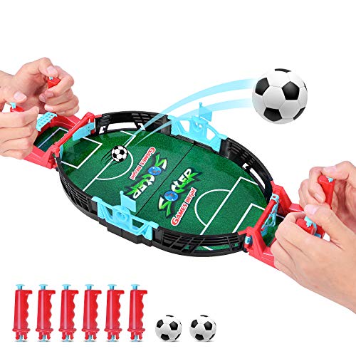Kriogor Mini da Tavolo Gioco di Calcio, Mini Calcio Balilla Gioco Interessante da Tavolo Giocattoli Casuale Educativo Apprendimento Intelligente Giocattolo Regalo per Ragazzi Ragazze sopra 3 Anni
