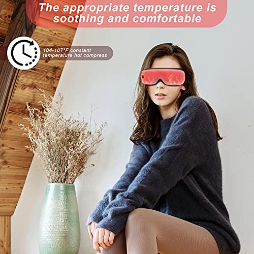 Eye Massager With Heat, Bluetooth Music Rechargeable Eye Heat Massager , Relax And Reduce Eye Strain Dark Circles Eye Bags Dry Eye, Ldeal Gift For Both Men And Women(White) #TOP4