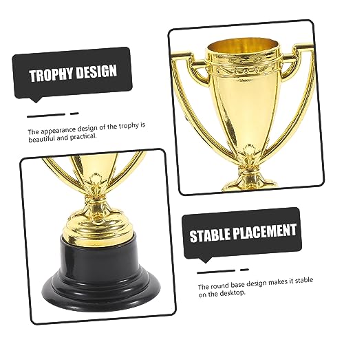 BESPORTBLE 10 Pçs Troféu De Plástico Mini Troféus Copos De Plástico Dourado Troféu De Futebol Para C