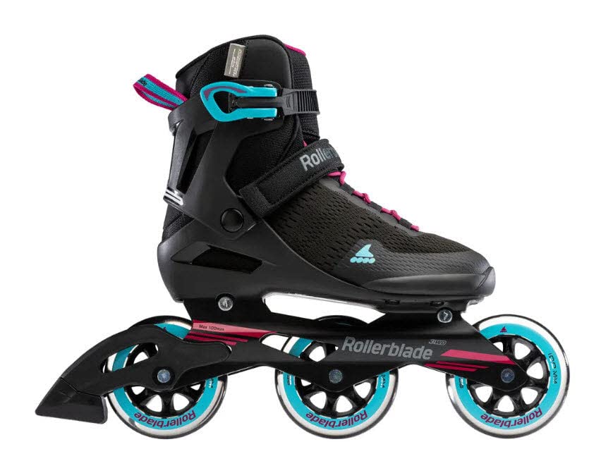 Rollerblade Damen Sirio 100 3Wd Inlineskate, Black/Aqua, 220