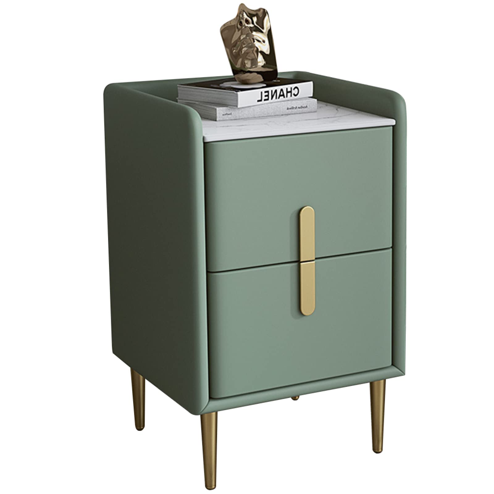 Tavolino, comodino moderno e semplice in legno massello, comodino multifunzionale ultra-sottile di lusso leggero per camera da letto,verde scuro,30 * 35 * 55 cm