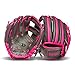 Franklin Sports unisex youth Left Handed Thrower Franklin Sports Kids Baseball Gloves RTP Child s Teeball Glove Ball Set Boys Girls Mitt Set, Graphite/Pink, 9.5 US