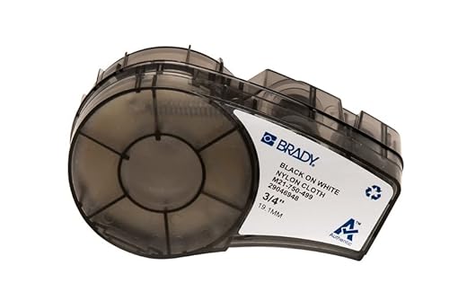 Brady M21-750-499, BMP21 Plus Series Nylon Cloth Patch Panel and Wire and Cable Labels (Pack of 5 Cartridges)