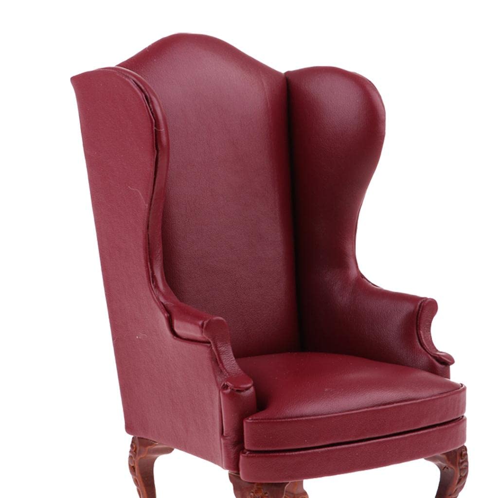 YIJU 1/6 Scale Dollhouse Sofa - Red Leather Miniature Furniture For 12" Action Figures & Dolls - View #5