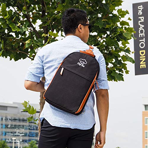 Chef Knife Sling Bag Case | 21+ Pockets for Knives & Kitchen Utensils | 2 Large Pockets for Tablet & Notebooks | FORTIFIED BALLISTIC NYLON (Black) - Thumbnail 2