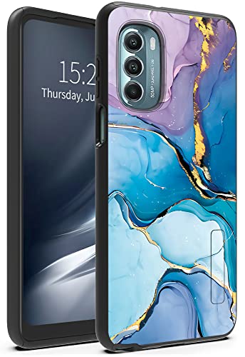 Coque Moto G Stylus 2022 5G antichoc fine et durable motif marbre or rose turquoise