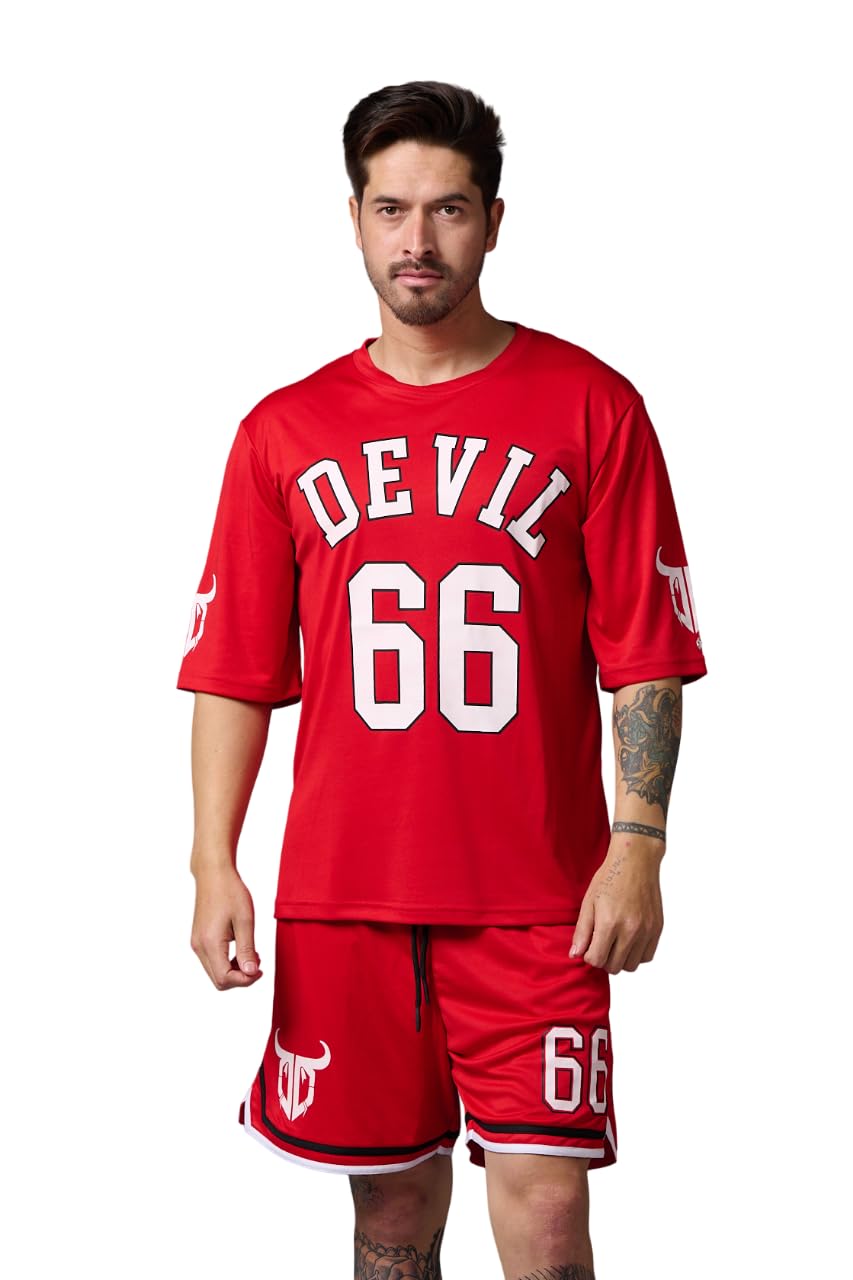 go devil Men's Stylish Cotton Half Sleeve Printed Shorts Co-ords Set | Summer Night Suit for Men-picture-34