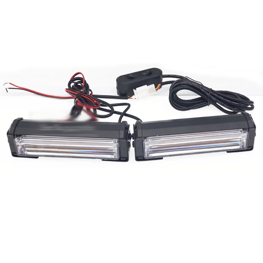 2 Pz Auto Griglia Anteriore Stroboscopica Lightbar 12V 24V Camion dei Vigili del Fuoco Luci di Emergenza Lampeggiante Luci di Avvertimento per Camion dei Vigili del Fuoco Polizia Flash Light,Rosso