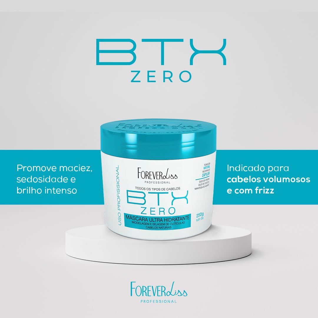 Forever Liss Professional «BTOX Orgânico» Crema alisadora para el cabello, alisado perfecto y natural, con aceite de argán, coco y manteca de karité, 250 g