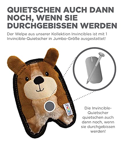 Outward Hound Invincibles Mini - Hundespielzeug - Plüschtier-Welpe - Braun - XS