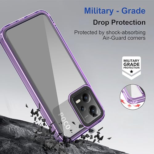 Image of Zapcase Back Case Cover for Poco X5 5G | Compatible for Poco X5 5G Back Cover | Case Cover with Camera Protection | (TPU + PC | Translucent Purple)