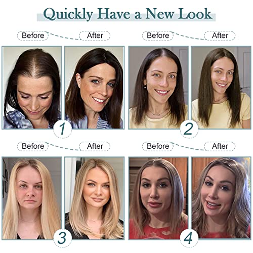 Meralona Hair Toppers For Women Real Human Hair Toppers For Women Upgraded Swiss Base Toppers Hair Pieces For Women 10 Inch Clip In Hair Extensions No Bangs Wiglets Hairpieces For Thinning Hair(2#) #TOP3