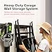 TIDYME Garage Tool Organizer Wall Mount - 80 inches - Sturdy Storage Rack with Adjustable Hooks, Anti-Rust - Easy Installation, 500lbs Capacity - Garden Tool Organizer (05 Racks & 10 Hooks)