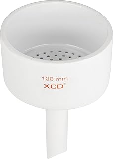 XCD Porcelain Buchner Funnel, 100 mm Porcelain Buchner Filter Funnel O.D. 10 cm I.D. 9.2 cm Porcelain Funnel for Laboratory