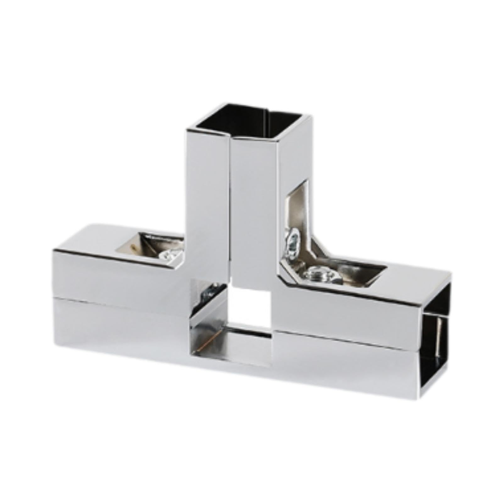 Clamp Connector for 1 x 1" Square Tube Easily Install Sturdy Aluminum Alloy Silvery T Shape"-image-22