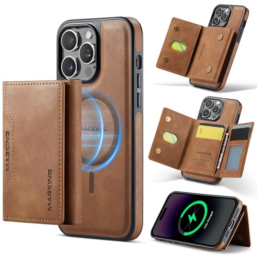 Étui portefeuille iPhone 13 Pro Max magnétique amovible à trois volets et blocage RFID