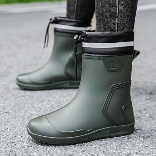 Men Mid-Calf Boots Waterproof Rain Boots Outdoor Garden Shoes2