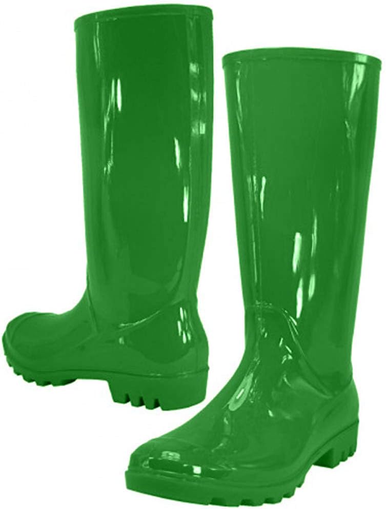 Rain Boots, Waterproof Shoes, Rubber Boots (6, Green)