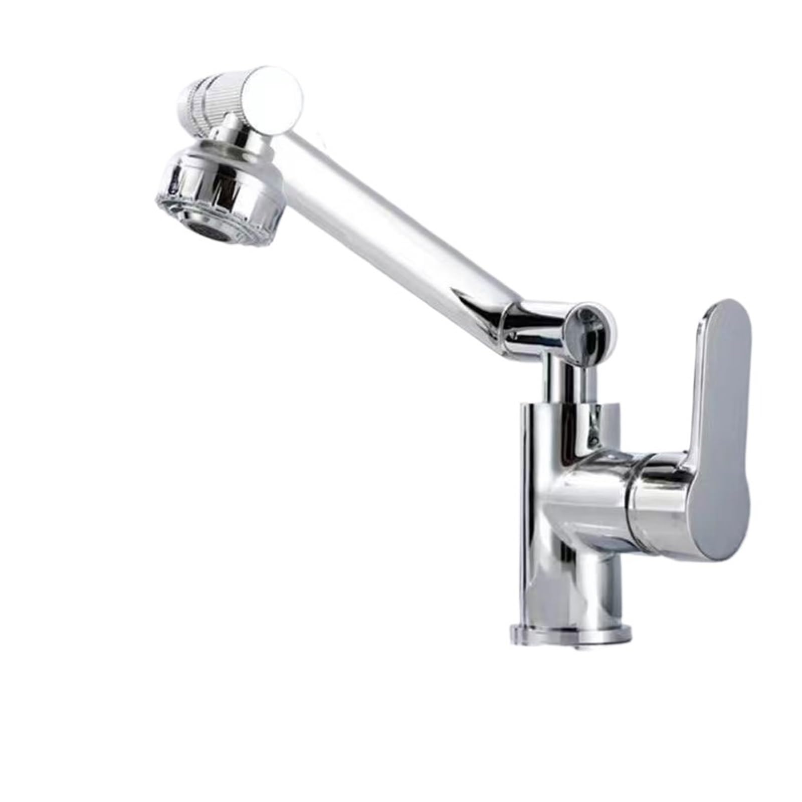 Robinet de lavabo orientable 1080° anti-éclaboussures en acier inoxydable doré chaud froid