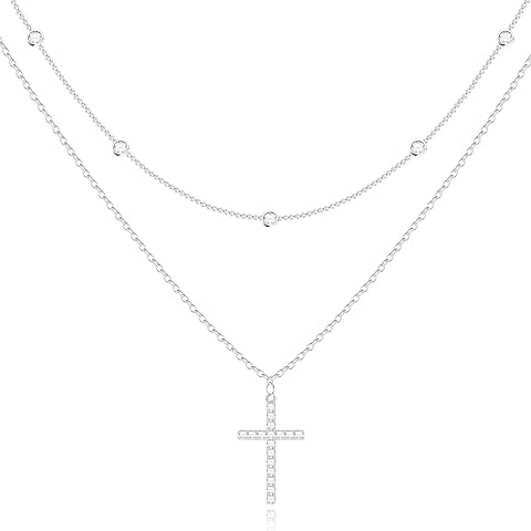 Christian Gifts for Women Cross Necklace for Women 14K Gold/Silver Plated Infinity ...