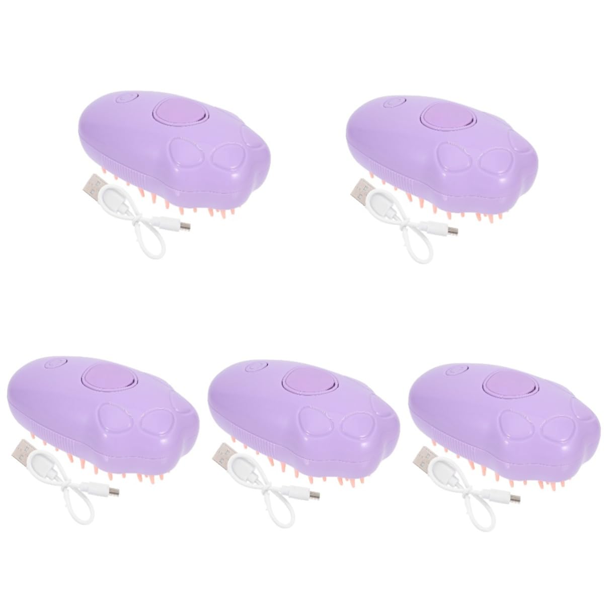 INOOMP 5piezas Cepillo De Vapor Multifuncional Para Gatos y Perros Auto-limpiante Masaje y Baño Experiencia Spa Para Mascotas