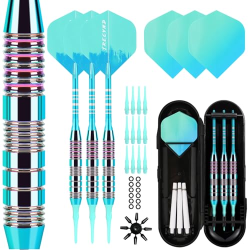 Lavishio Soft Tip Darts Sets - Soft Tip Darts for Electronic Dartboard Plastic Tip Darts Set with Aluminum Shafts + Extra 3 Dart Flights 3 Replace Plastic Shafts (Blue)