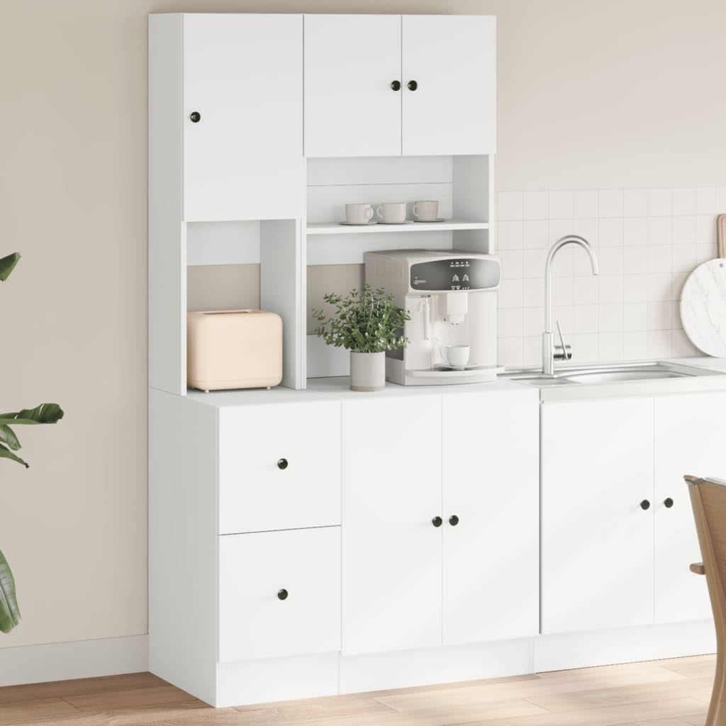 Armoire d'appoint de cuisine blanche pour désencombrer vos plans de travail