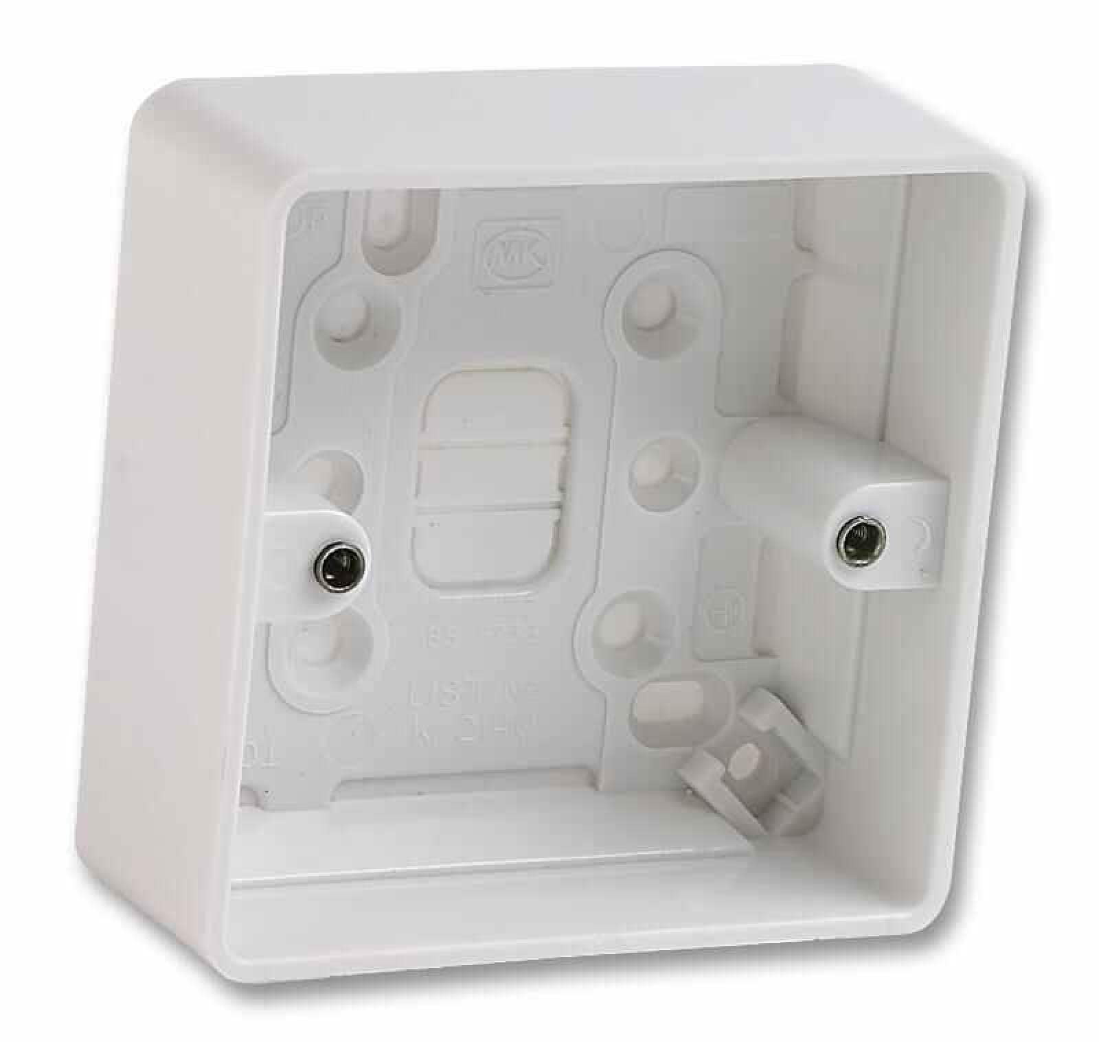 Mk White Electric Link 1 Gang 16Mm Square Moulded Flush Box