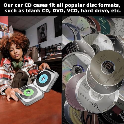 Image of squishy CD Cover Pouch, 40 Capacity Disc Holder for Music Collectors and DJs, Compact DVD Case for Organizing Home Media Collections, Storage Solution for CDs and DVDs, Black