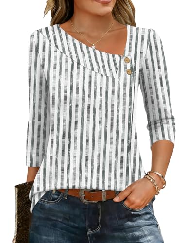 LUYAA Fall Outfits for Women 2026 Dressy Casual Loose Fit Women's 3/4 Sleeve Tops Fashion Clothing...