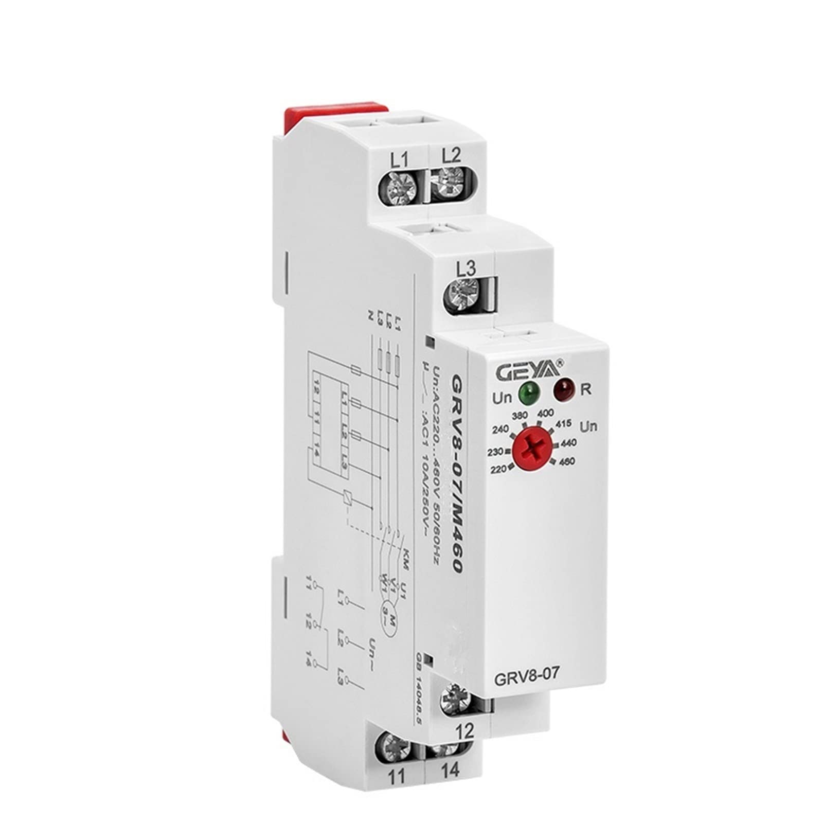 Aqhyebnsr One Color Grv8-07 Power Protection Relay 3 Phase Voltage Monitor Sequence Control Relays