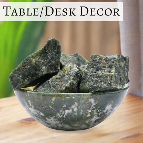 Image of Amazing Gemstone Green Jade Raw Crystals and Healing Stones, Natural Rocks for Tumbling - DIY Raw Stones and Crystals, 2 Pieces