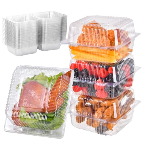 Essential Goods 40PCS Cake Boxes, Individual Cake Boxes for Cake Portions 5.5 Inch Clear Cake Boxes for Dessert Cake Slice