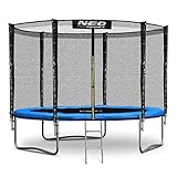 [page_title]-NeoSport Trampolin 244 cm 8 ft mit Sicherheitsnetz Außennetz und Einstiegsleiter Gartentrampolin