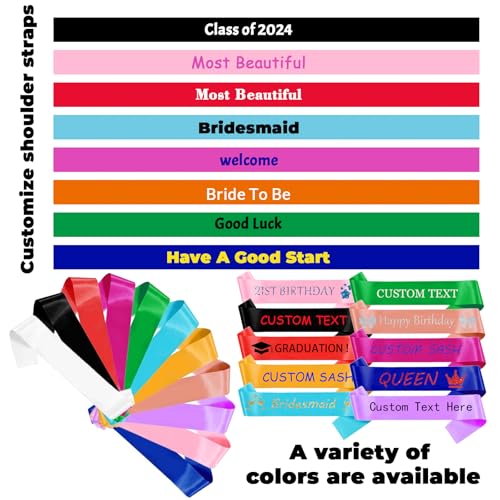 Custom Sash Personalized Sash with Text Icon Customize Graduation Wedding Birthday Party Sashes for Men Women2