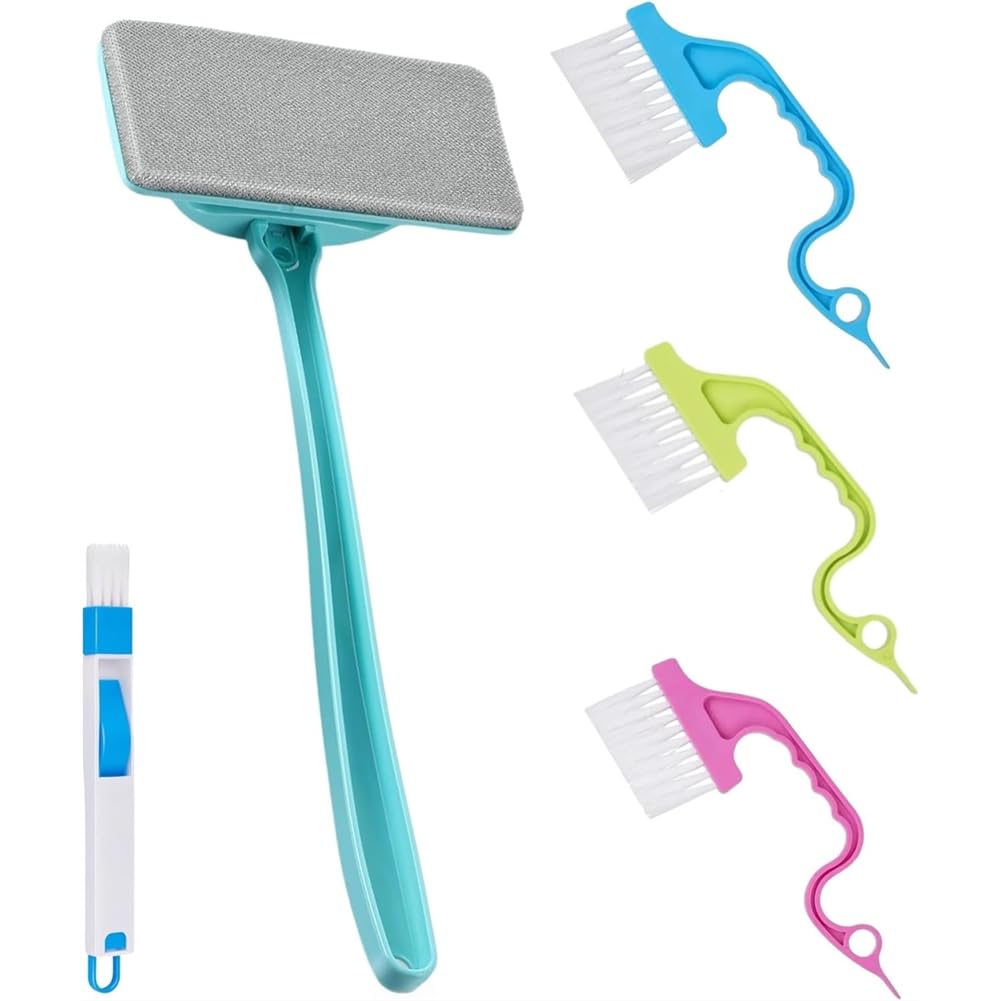 IJSDNVJNDX Mesh Screen Cleaner Kit 5PCS Detachable Window Screen Cleaning Brush Track Cleaning Tool with Wet and Dry Dual Use