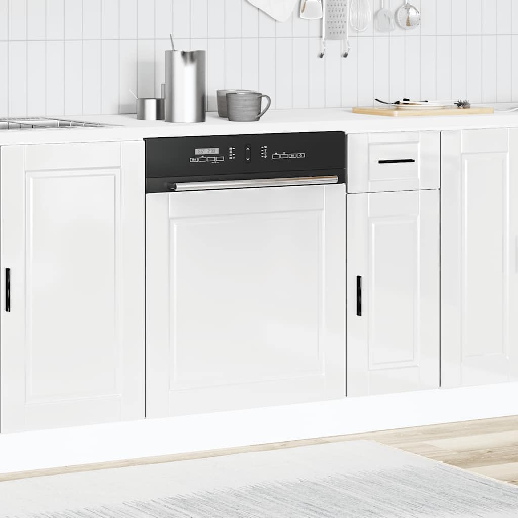 Tomostar Façade de Porte Lave Vaisselle, Panneau Accessoire pour Lave-Vaisselle Cuisine Porto Blanc Brillant 60x1,5x67 cm