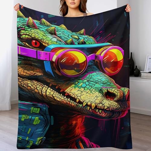 Manta de cocodrilo cálida para camping y sofá de 100x130 cm 2