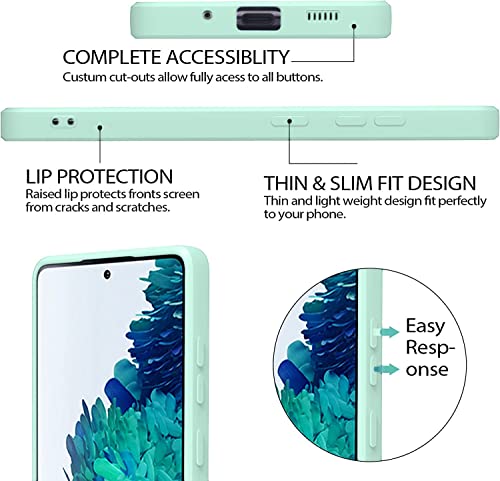 Image of DIZORO Microfiber Cover Compatible with Samsung Galaxy S20Fe Case 6.5 inch, Liquid Silicone Gel Rubber Shockproof Case Soft Microfiber Cloth Lining Cushion Compatible for Samsung 20 Fe (Mint Green)