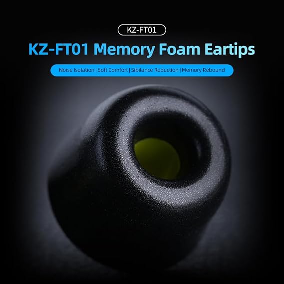 KZ FT01 Memory Foam Ear Tips 6-Pack for IEMs, S/M/L