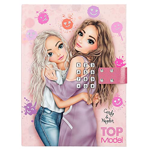 Depesche 12421 TOPModel Happy Together - Tagebuch mit Zahlen-Code und Sound, rosa Buch mit Model-Motiv und 80 linierten, bunt illustrierten Seiten