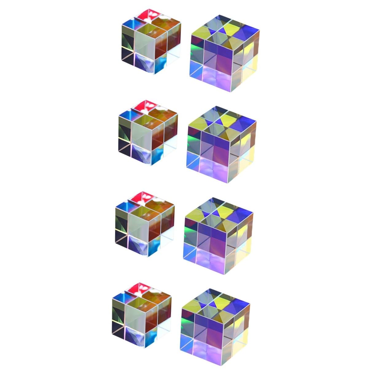 Toyvian 8piezas Prismas Ópticos De Cubo Para Experimentos De Física y Fotografía Efecto De Dispersión De Luz Aprendizaje Educativo y Decoración