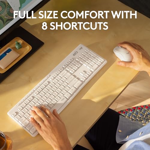 Logitech MK295 Silent Wireless Mouse & Keyboard Combo with SilentTouch Technology, Full Numpad, Advanced Optical Tracking, Lag-Free Wireless, 90% Less Noise, QWERTY UK English Layout - White - Image 4