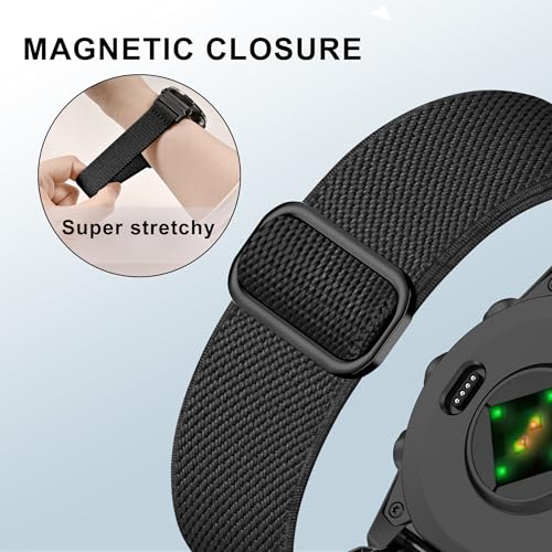 Correa de nylon elástico 22mm compatible Garmin miniatura 4