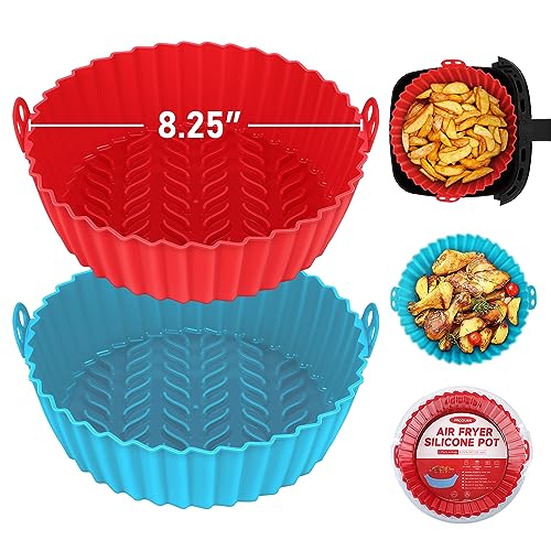 Air Fryer Silicone Liners,Mooues 2 Pack Reusable Air Fryer Liners for 3