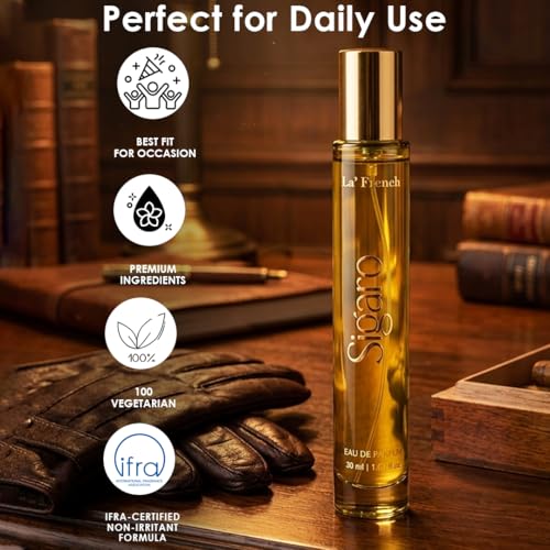 Image of La French Sigaro Perfume for Men 30ml | Long Lasting Premium Fragrance |Bold Masculine Scent for Daily Wear & Parties | Travel Friendly