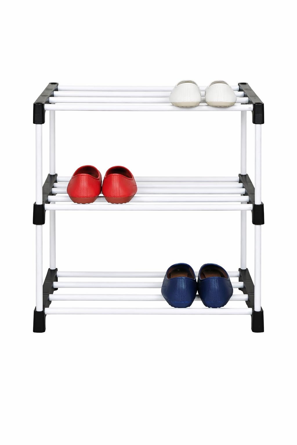 Plastic 3 Layer Shoe Rack | Space Saving Shoe Stand for Home | Multipurpose Footwear Organizer | Lightweight Shoe Storage Rack | Easy Assembly-image-27