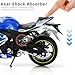 Risopen 1:12 Motorcycle Model Toy for Suzuki GSX R1000R Metal Die-cast with Plastic Motorcycle Model No Assembly Required Mini Finished Moto Gift for Adult（Blue）